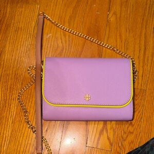 Tory Burch Lavender and Gold Crossbody Bag